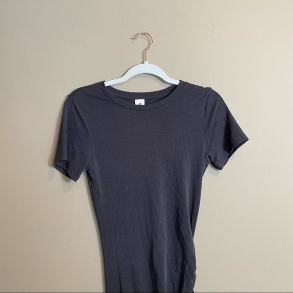 NWT VICI- Small Blue/Grey Ribbed T-Shirt Dress with a Cinched Side - Picture 6 of 10